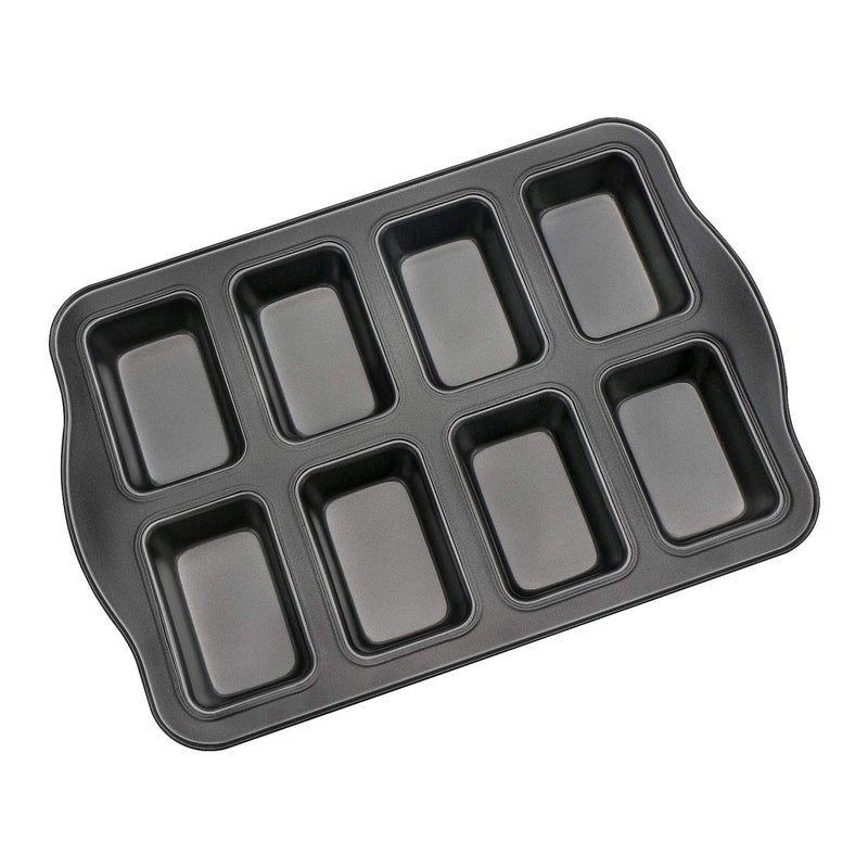 Beasea Mini Loaf Pan 8 Cavity, Nonstick Bakeware Square Bread Pan, Carbon Steel Mini Loaf Bread Pan Cake Pans for Baking Oven - Image 1